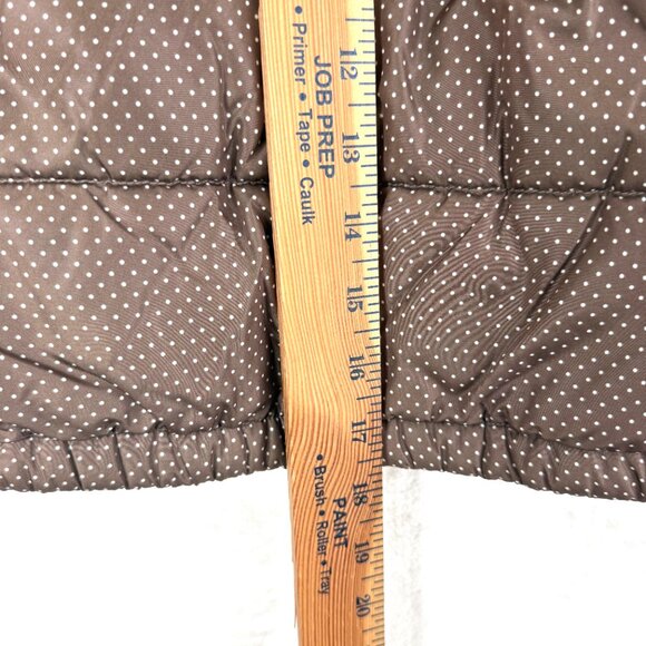 Giordano Junior Polka Dot Hooded Puffer Jacket Girl 5-6 Years Brown - Picture 8 of 10